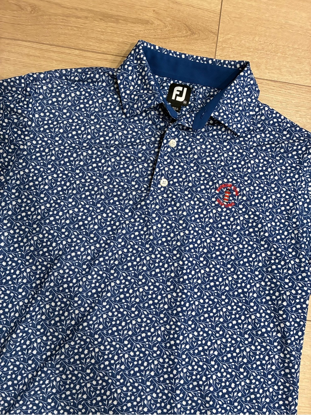 FootJoy Men’s Blue Floral Polo PGA Harbour Town Golf Links Size M